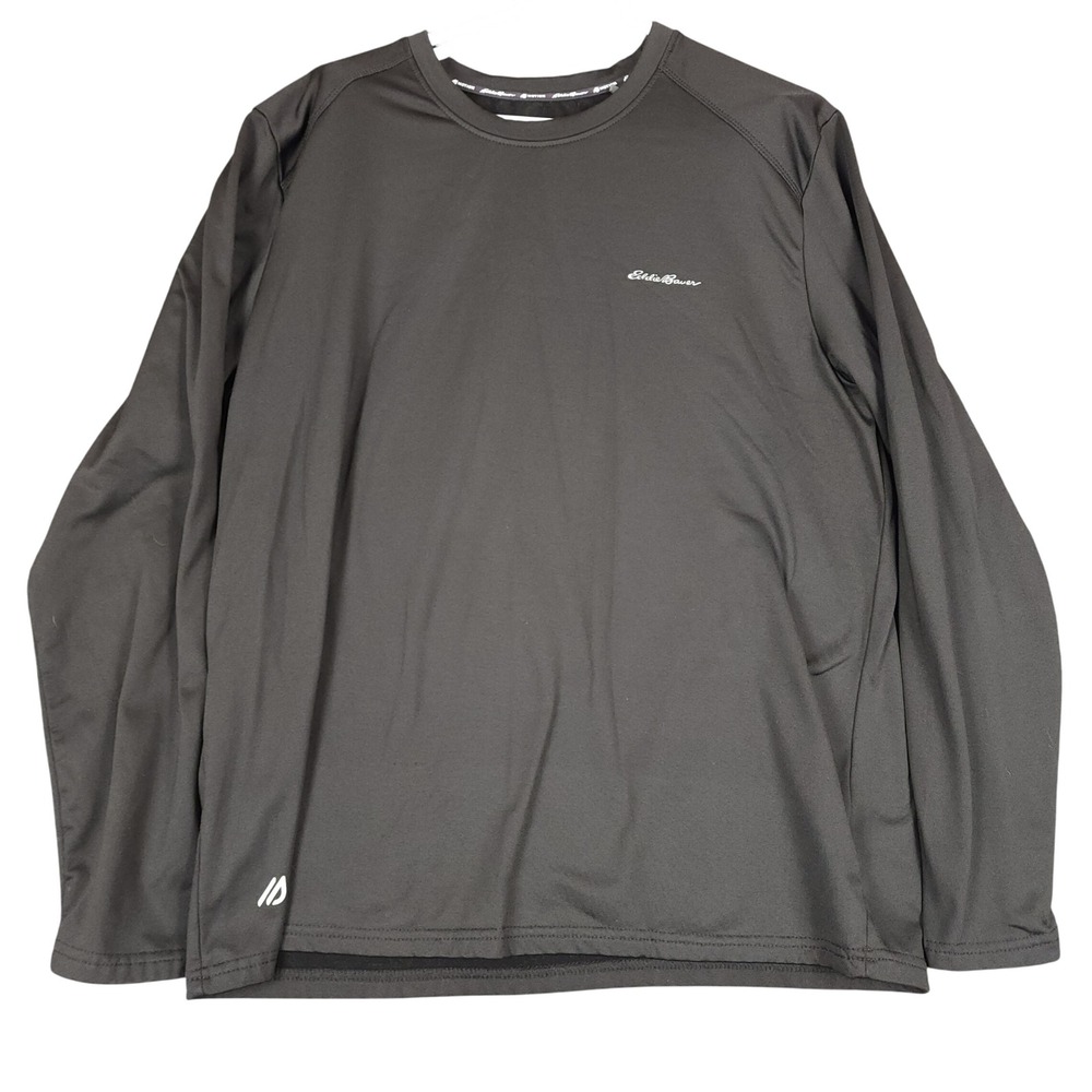 Eddie Bauer Mens XL Black FREEDRY Long Sleeve Athletic Performance Shirt
